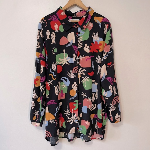 Colorful Patterned Women's Top - Picture 2 of 6